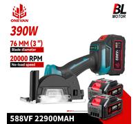 ONEVAN 76mm Smerigliatrice angolare elettrica senza spazzole Velocità variabile Cordless Utensile per taglio elettrico per la lavorazione del legno per batteria 21V 18V Without Battery