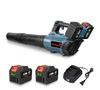 ONEVAN Batteria da 40 V, ventilatore senza spazzole da 183 km/h, con 2 batterie da 6,0 Ah e stazione di ricarica da 1,2 A, con modalità turbo, ventilatore ad aria senza fili, per bolle di foglie e