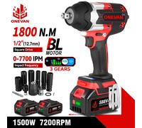 ONEVAN Brushless 1800N.M Avvitatore elettrico a percussione 1/2 pollici Cordless Chiave dinamometrica Cacciavite Utensile elettrico per Makita Batteria Spille