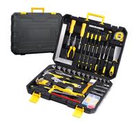 ONEVAN Cassetta degli attrezzi, 138 pezzi, set completo di attrezzi per la lavorazione del legno fai da te, set completo con cricchetto e chiave a bussola, cacciavite