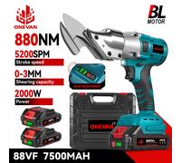 ONEVAN Forbici elettriche per ferro senza spazzole 5200SPM Taglio di metalli Acciaio inossidabile Display a LED Strumento di taglio per Makita 18V Batteria Pin