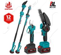 ONEVAN Forbici per motoseghe elettriche con palo telescopico senza spazzole 3500W 3 IN 1 Strumento di potatura da giardino a ramo alto per batteria 21V 18V