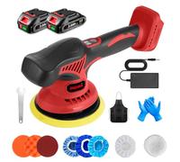 ONEVAN Lucidatrice a batteria per auto, 20 V, 150 mm, lucidatrice eccentrica, con 2 batterie da 2,0 Ah, 8 velocità variabile, lucidatrice senza fili