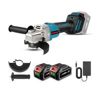 ONEVAN smerigliatrice a batteria, smerigliatrice angolare 125 mm con 2 batterie da 4,0 Ah, 6 velocità regolabili, flex flessibile a batteria moletta senza fili senza spazzole