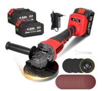 ONEVAN Smerigliatrice angolare a batteria senza spazzole da 21 V, 125 mm, 700 W, con regolazione della velocità (max 7500 giri/min), 2 batterie da 4,0 Ah, protezione contraccolpo per metallo/legno