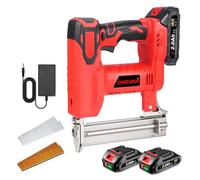 ONEVAN Tacker elettrico a batteria e pistola per unghie, 2 in 1 e chiodatrice a batteria con 2 batterie da 2000 mAh, 80 chiodi/min, per legno, con 100 chiodi da 30 mm e 100 graffette da 22 mm
