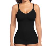 ONEW Shapewear - Canottiera da donna modellante camisole con supporto per il petto, a compressione, senza cuciture, con spalline sottili, Nero , L