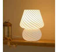 ONEWISH Lampada a fungo - Lampada da comodino per camera da letto, lampadina inclusa, regalo per la festa della mamma, giallo crema