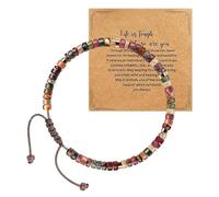 Oneyee 1 braccialetto ispiratore per la forza da donna, braccialetto dell'amicizia con perline di pietra, braccialetti regolabili per amici, regali spirituali