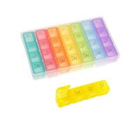 Oneyijun Portapillole Settimanale 7 Giorni Mattino Mezzogiorno Sera Porta Pillole Giornaliero 28 Scomparti Portabilità Porta Pastiglie Pill Box per Vitamine Integratori e Medicinali (Colorato)