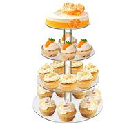 Onezebra Alzata 4 Piani, Alzatina per Dolci a 3 Piani, Supporto per Torta, Espositore per Frutta, Halloween Matrimonio Festa di Compleanno