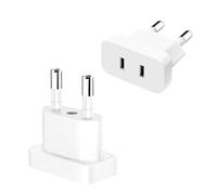 ONGNIUU 2 Pezzi Adattatore US to EU, Adattatori per Spina Europea, Spina US a 2 pin Germania/Europa 250V, per Dispositivi con Alimentatore di Rete USA (Bianco)