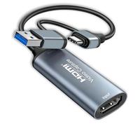 ONGNIUU Adattatore HDMI USB, 4K Scheda Acquisizione Video, 1080p HDMI Recorder, USB 3.0 HDMI a USB C Audio Capture Card, per Gaming Live/Streaming Video Recorder
