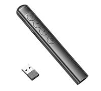 ONGNIUU Puntatore Presentazioni Multifunzionale, Telecomando Powerpoint, Dispositivo di Presentazione Wireless a 2,4 GHz, Adatto per Aule, Sale Riunioni, Uffici (Nero)