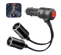 ONGNIUU Sdoppiatore Accendisigari Auto, Doppia Presa Accendisigari Auto 12V/24V, Presa Accendisigari Doppia con Interruttore, Adatto per Auto, Camion, Registratori per Auto, GPS