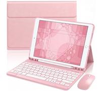 Ongppyha Custodia per iPad 9a 8a 7a generazione da 10,2 pollici con tastiera e mouse, tastiera retroilluminata staccabile, con slot per penna, custodia regolabile per iPad Air 3a generazione da 10,5