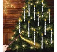 Onherm 12 Pezzi Candele Galleggianti Con Telecomando Senza Fiamma, Motivo Misto, Candele a LED con Funzione Timer, Candele Volanti, Candele per alberi di Natale, Decorazione per Feste