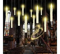 Onherm Confezione da 12 Candele Galleggianti con Bacchetta Magica, Candele LED con Funzione Timer, Candele Galleggianti Tremolanti, Candele Volanti, Candele Decorative per Halloween, Natale
