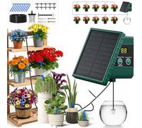 Onherm Kit di Irrigazione Automatica Solar, Irrigazione Solare a Goccia con 10M di Tubo, Automatica Irrigazione Sistema per Giardin, Balcone, Piante in Vaso