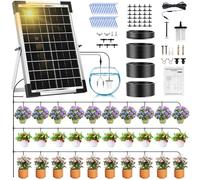 Onherm Kit di Irrigazione Automatica Solar per 30 Piante in Vaso, con Tubo da 35M e 300 Modalità di Irrigazione, Automatica Irrigazione Solare a Goccia per Giardin, Balcone, Piante in Vaso