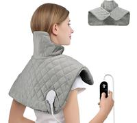 Onherm Termoforo Cervicale e Spalle 48×58cm, Cuscino Termico Elettrico per Collo e Spalle con Spegnimento Automatico, 9 Livelli di Temperatura e Timer 1-4 Ore, Flanella, Lavabile in Lavatrice
