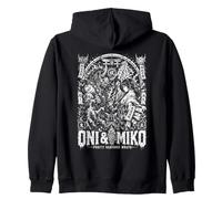 Oni e Miko Purity bandisce l'ira Mitica Giapponese Felpa con Cappuccio