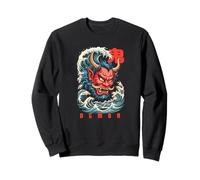 Oni Giapponese Kanji Demon Retro Anime Giappone Souvenir Felpa