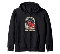 Oni Giapponese Kanji Demon Retro Anime Giappone Souvenir Felpa con Cappuccio