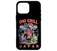 Oni Grill Club, souvenir giapponese con demoni del barbecue giapponese Kanji Custodia per iPhone 16 Pro Max