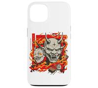 Oni Mask Japanese Demon - T-shirt estetica tatuaggio fuoco Custodia per iPhone 13