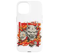 Oni Mask Japanese Demon - T-shirt estetica tatuaggio fuoco Custodia per iPhone 15