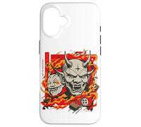 Oni Mask Japanese Demon - T-shirt estetica tatuaggio fuoco Custodia per iPhone 16