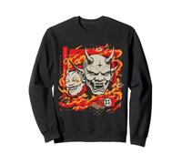 Oni Mask Japanese Demon - T-Shirt estetica Tatuaggio Fuoco Felpa