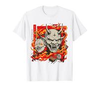 Oni Mask Japanese Demon - T-Shirt estetica Tatuaggio Fuoco Maglietta