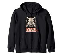 Oni Mask Japanese Devil Kanji Anime Otaku Japan Souvenir Felpa con Cappuccio
