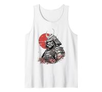 Oni Samurai Guerriero Sole Rosso Armatura Demone Giapponese Arte Canotta