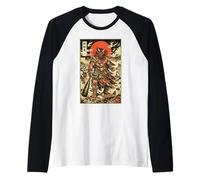 Oni Yokai Demone Mitologia Giapponese Ukiyo-e Estetica Maglia con Maniche Raglan