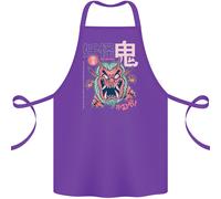 Oni Yokai Giapponese Rosso Demon Cotone Grembiule 100% Biologico