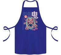 Oni Yokai Giapponese Rosso Demon Cotone Grembiule 100% Biologico