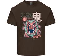 Oni Yokai Giapponese Rosso Demone T-Shirt Ragazzi Ragazze