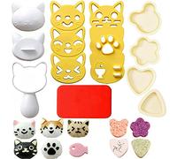 Onigiri Stampi Stampo Onigiri Sushi Maker Sushi Kit Stampo per Sushi Stampo per Onigiri Gatto Forma di Muffa Onigiri di Triangolare Cuore Fiore di Prugna Onigiri Plastica Stampi per Sushi Bento 8Pcs