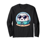 Onigiri Summer Vibes Kawaii Riceball con occhiali da sole Maglia a Manica