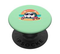 Onigiri Summer Vibes Kawaii Riceball con occhiali da sole PopSockets PopGrip Adesivo