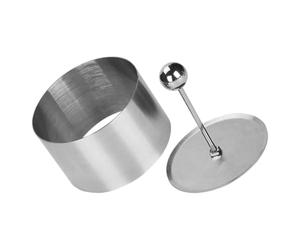 Onigiri Sushi Making Mould Rotondo In Acciaio Inox Cibo Anello Stampo Anelli Torta Che Forma Anelli Con Pusher Di Presentazione Del Cibo Tonno Tartare Stampo
