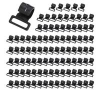 Oniissy 100 ganci per tenda da campeggio per pali e tende da roulotte, ganci a C in plastica, diametro interno 9-25 mm, neri, compatibili con installazione di rifugi esterni (12 mm)