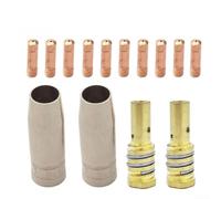 Oniissy 14 pezzi MIG-14AK Saldatura Torcia Consumabili Gas Ugello Tip Holder con 0.6mm/0.8mm/0.9mm/1.0mm/1.2mm Punte per MIG MAG Saldatura Attrezzature (0,8 mm)