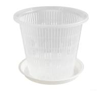 Oniissy 5 vasi 16 x 14 cm per orchidee con piattini, in plastica trasparente, per rinvasare piante con fori, per piante e vivai, per rinvaso di orchidee per uso interno ed esterno