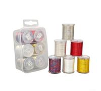 Oniissy 6 bobine di filo interdentale 150D setoso filato per pesca a mosca, salmone, trota, pesca a mosca, 100 m per bobina, filo da pesca in poliestere