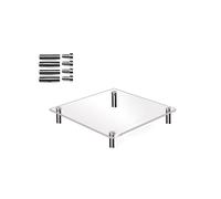 Oniissy Alzata per Torta in Acrilico, Espositore Quadrato per Torta in Acrilico Trasparente Tridimensionale, Alzata per Cupcake Alzata per Dessert per Matrimoni, Feste, Compleanni-Large Size 25.4cm