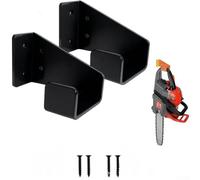 Oniissy Appendiabiti da parete per motosega da giardino, organizer per attrezzi in ferro resistente con rivestimento antiruggine, 9 x 6 cm, nero e arancione (nero)